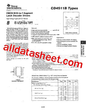 cd4511 datasheet|CD4511 Fiche Technique Datasheet pdf .